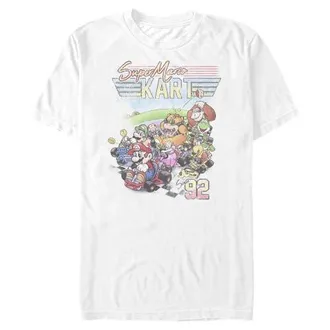 Nintendo Mens Nintendo Mario Kart 90s Graphic T-Shirt in White at Nordstrom, Size Xxx-Large