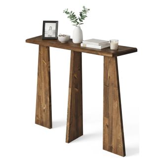Dmora Consola Arcturus, Mesa Multiusos, Gabinete De Soporte, Escritorio De Pasillo, 100x28h83 Cm, Nuez, Con Embalaje Reforzado - Dmora