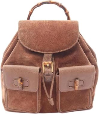 Gucci Pre-owned Backpacks, female, Brown, Size: ONE SIZE Pre-owned Vintage Backpack