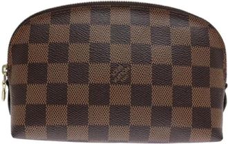 Louis Vuitton Tweedehands Canvas Louis Vuitton tassen - Dames - Vintage Clutch - Bruin - ONE Size - Vintage
