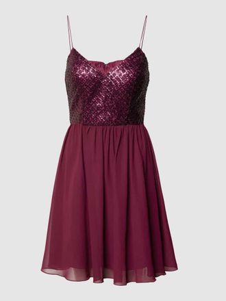 Laona Cocktailkleid mit Pailletten und Ziersteinen in Dunkelrot, Gr&ouml;&szlig;e 40