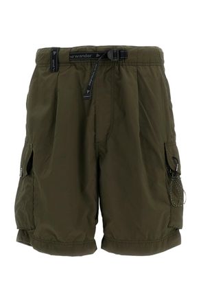 And Wander Green Water-Repellent Cargo Shorts