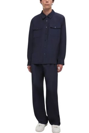 Jonathan Simkhai Niall Relaxed Fluid Shirt In Midnight