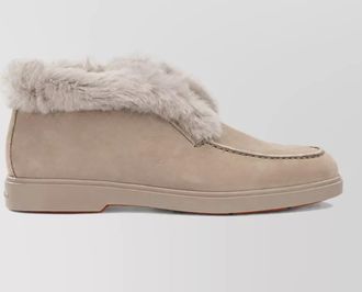 Santoni suede leather fortune slippers