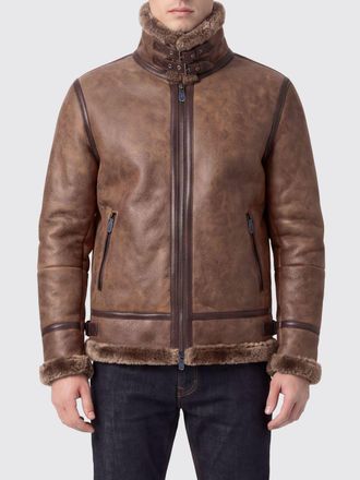Brunello Cucinelli Shearling Jacket with High Neck and Leather Inserts