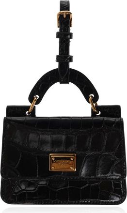 Dolce & Gabbana Leren Kaarthouder met Logo - Dames - Portefeuilles - Zwart - ONE Size - Leer - Accessoires