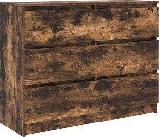 vidaXL Vidaxl - Aparador Madera Contrachapada Color Roble Ahumado 100x35x76 Cm