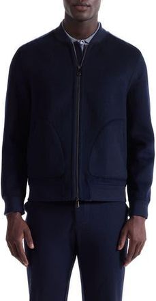 Bugatchi Brushed Wool Blend Bomber Jacket in Navy at Nordstrom Rack, Size Xx-Large