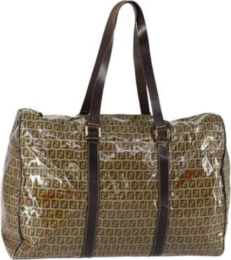 Fendi Pre-owned Weekend Bags, female, Brown, Size: ONE SIZE Pre-owned Vintage Canvas Weekend Bag