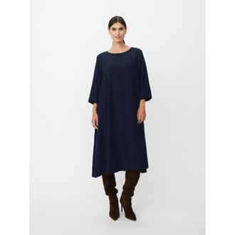 Masai Nabia 3/4 Sleeve A-Line Midi Dress in Navy Blazer at Nordstrom, Size Xx-Large