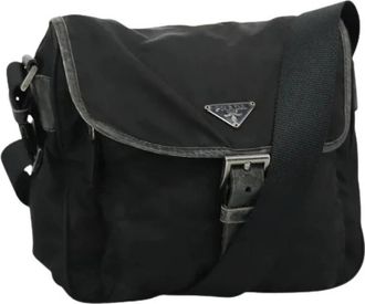 Prada Pre-owned Cross Body Bags, female, Black, Size: ONE SIZE Pre-owned Vintage Nylon Shoulder Bag