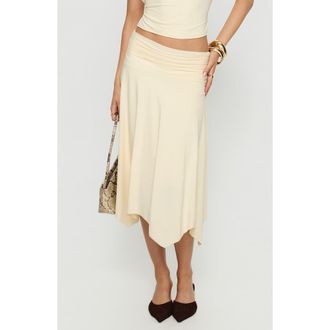 Princess Polly Scenic Route Asymmetric Midi Skirt in Yellow at Nordstrom, Size 12