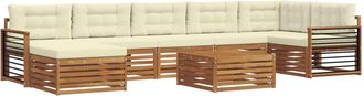vidaXL Conjunto De Sof&aacute;s De Exterior 8 Uds. Natural Y Crema Vidaxl