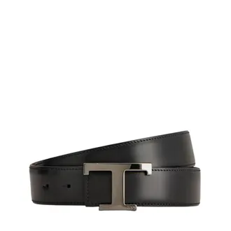 Tod's Tods, Belts, male, Black, Size: 100 CM Timeless T Reversible Leather Belt