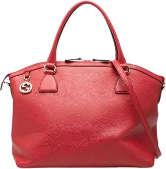 Gucci Pre-owned Leather gucci-bags - Dames - Vintage Handtas - Rood - ONE Size - Vintage