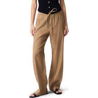 Rag & Bone Logan Drawstring Linen Blend Pants in Mutedbrown at Nordstrom Rack, Size X-Large