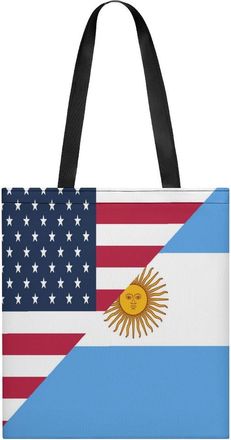 Generic U.S. And Argentina Flag Womens Tote Casual Shopping Bag Lightweight Shoulder Bags Hobos Handbag for Work Travel Daily 35x40cm