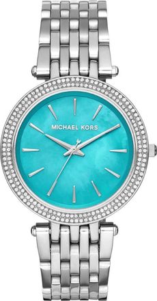 Michael Kors Womens Darci MK3515 Turquoise Dial Ladies Watch - Silver Stainless Steel - Size 39mm