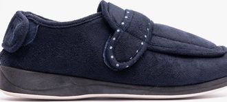 Padders Womens Padders ENFOLD Womens (2E Fit) Touch Fasten Full Slippers Navy - Blue - Size: 3