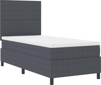 vidaXL vidaXL Box Spring Bed with Mattress & LED Dark Grey 80x200 cm Corduroy Fabric