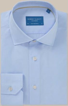 Robert Talbott Reynolds Light Weight Poplin Contemporary Fit Shirt in Light Blue at Nordstrom, Size 16.535