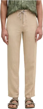 Karl Lagerfeld Rechte broek - Heren - Broeken - Beige - Maat: W33 L32 Linnen
