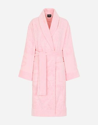 Dolce & Gabbana Bath Robe In Terry Cotton Jacquard - Monochrome Bathrobes Multicolor Xxl