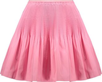 Red Valentino Geplooide Taffeta Rok - Dames - Korte rokken - Roze - XS - Polyester - Rokken
