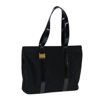 Ferragamo Pre-owned Tote Bags, female, Black, Size: ONE SIZE Pre-owned Canvas Shoulder Bag