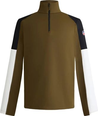 Fusalp Felpa con design color-block e zip - Marrone