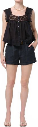 Citizens Of Humanity Marcella Utility Short In Washed Black