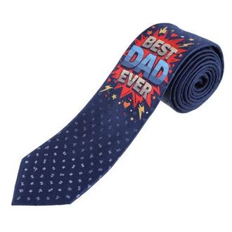 Trafalgar Store Best Dad Ever Novelty Silk Necktie in Navy Blue at Nordstrom
