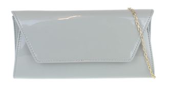 Girly HandBags Womens Plain Glossy Clutch Bag - Grey