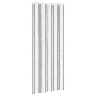 vidaXL Cortina De Insectos De Chenilla Gris Y Blanco 90 X 220 Cm Vidaxl