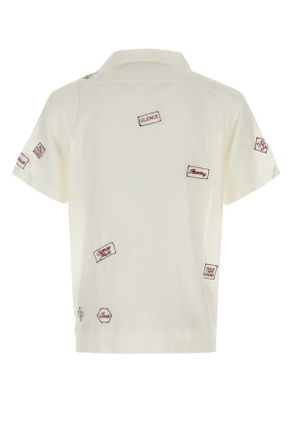 Bode Mens White Cotton Blend On Air Shirt Exterior: Silk Camicie