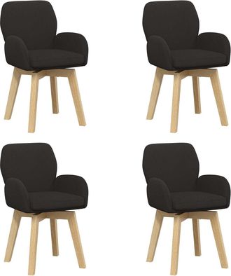 vidaXL Sillas De Comedor Giratorias 4 Uds. Boucl&eacute; Negro Vidaxl
