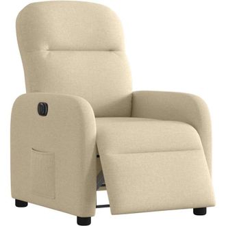 vidaXL Vidaxl - Sill&oacute;n Reclinable El&eacute;ctrico De Tela Crema