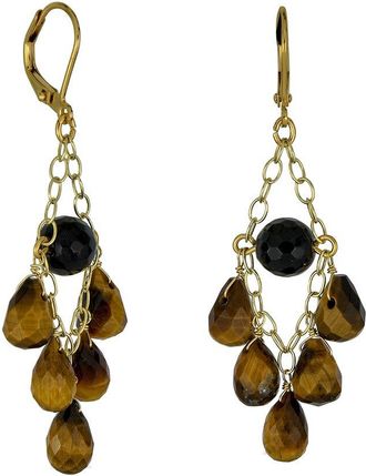 Rachel Reinhardt Jewelry 14K Over Silver Gemstone Chandelier Earrings