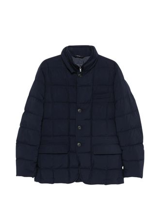 Fay Navy Blue Quilted Double-Front Duck Down Jacket