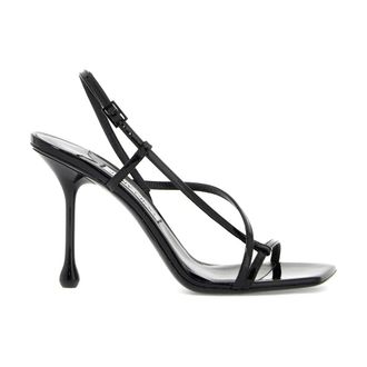 Jimmy Choo London Schoenen, Dames, Zwart, 40 EU, Leer, Criss-cross sandalen van lakleer