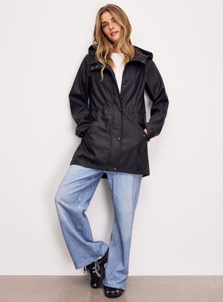 Vero Moda Womens Adjustable-waist coated raincoat