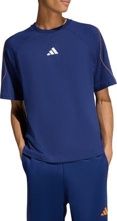 adidas Stadium T-Shirt in Dark Blue/Orange/Off White at Nordstrom Rack, Size Xx-Large