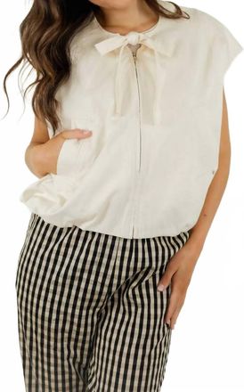 ottod'Ame Balloon Cotton Vest In Latte