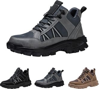 Generic Mens Safety Work Boots Waterproof Lightweight High Top Shoes Ankle Support Quick Lace Boots Anti-Puncture Breathable, Comfort Fit with Slip-Resistant 