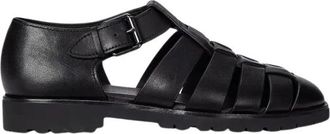 Polo Ralph Lauren Finn Lug Sandalen - Heren - Sandalen - Zwart - 45 EU - Leer - Schoenen