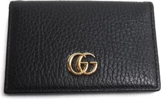 Gucci Pre-owned Wallets, male, Black, Size: ONE SIZE Pre-owned GG Marmont Leather Card Case