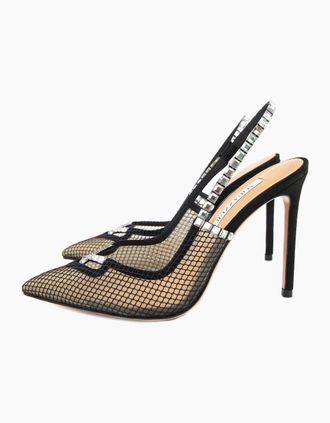 Aquazzura Womens Aquazzura Forbidden Love Sling 105 Black - Size: 6