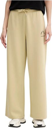 Karl Lagerfeld Broeken, Dames, Beige, XS, Polyester, Wide Leg Viscose Trainingsbroeken