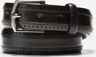 Cole Haan Mens Dawson 32MM Perforated Belt - Black Size 32