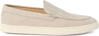 Brunello Cucinelli chevron-effect suede loafers - men - Rubber/Calf Leather/Calf Suede - 39 - Neutrals